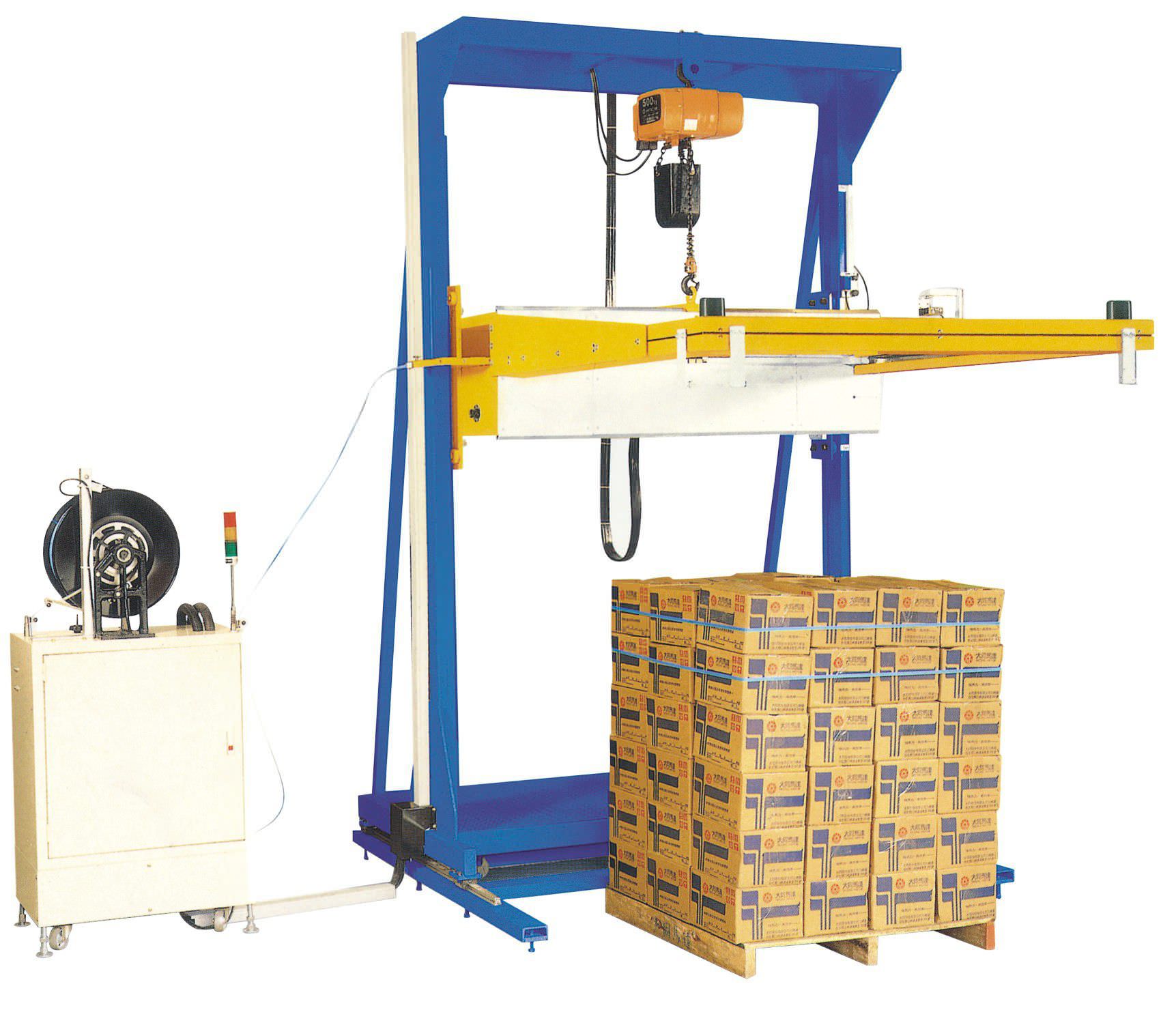 Máy đóng đai pallet tự động có ép đỉnh​ - May dong dai pallet tu dong co ep dinh